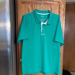 Oakley Men's Vibrant Green Polo Shirt, Like New, Regular Fit, XL